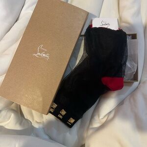 Christian Louboutin Black and Red Socks